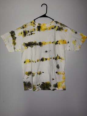 Alstyle Premium Youth XL Tie Dye T-Shirt Yellow Black